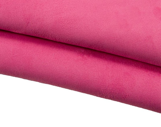 Flamingo pink SUEDE leather skin, soft suede goatskin perfect for crafting creations B17071-TU La Garzarara