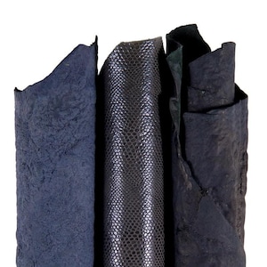 Assortment of BLUE leather skins, sporty printed metallic matching goatskins as per picture B16650-MT(ST) La Garzarara