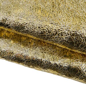 Pelle laminata oro stampa CRACKLE, capra metallizzata morbida, pellame dorato per artigianato B17324-MT La Garzarara