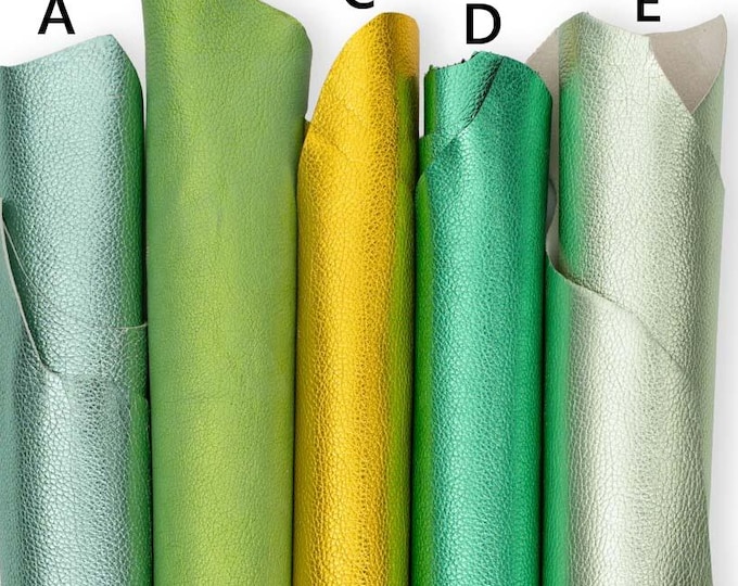 Vivid metallic leather skin, soft pearled bright goatskin, sparkle material for diy projects B19227-MT La Garzarara
