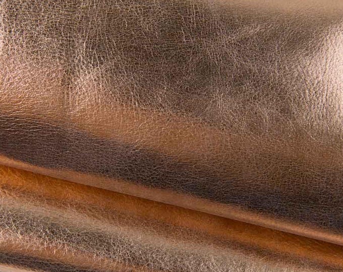 Pink METALLIC leather hide, SMOOTH soft calfskin, sparkle cowhide for diy projects B19332-MT La Garzarara