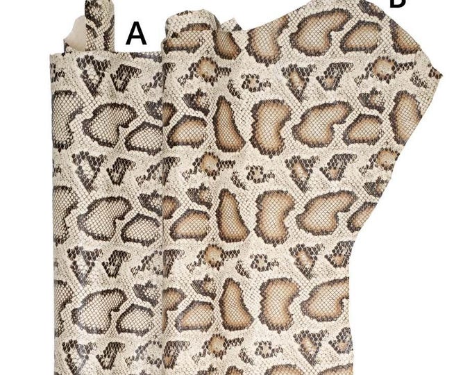 PYTHON textured goatskin, REPTILE printed matt leather skin, snake pattern on soft skin B19733-ST La Garzarara