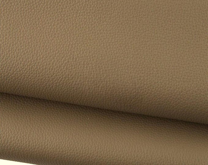 Taupe grey PEBBLE GRAIN printed leather hide, soft matt cowhide, sporty calfskin 1.6 - 1.8 mm for crafting B19220-TU La Garzarara