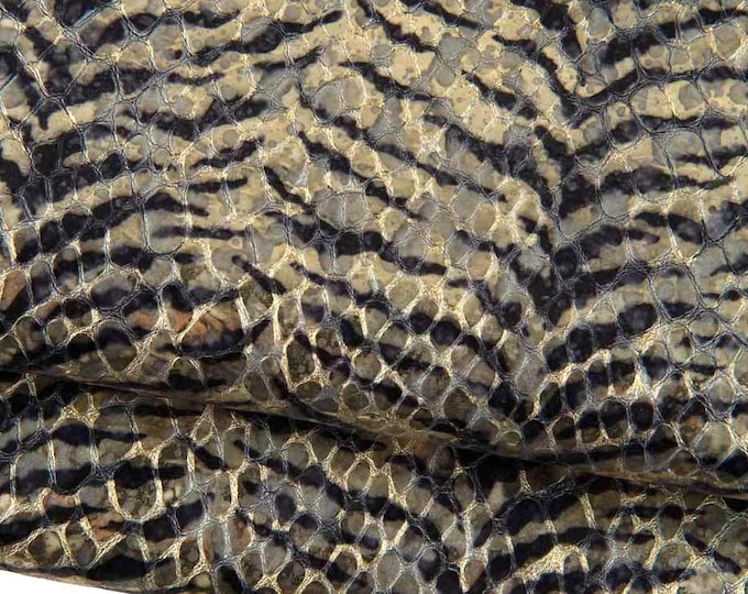 Fancy leather skin, metallic crocodile and zebra pattern, luxury printed hide B18744-MT(st)