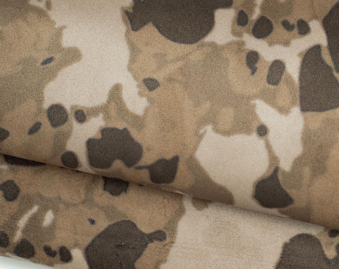 CAMOUFLAGE  leather skin, camo Printed goatskin, soft military printed hide for crafters B18792-ST La Garzarara