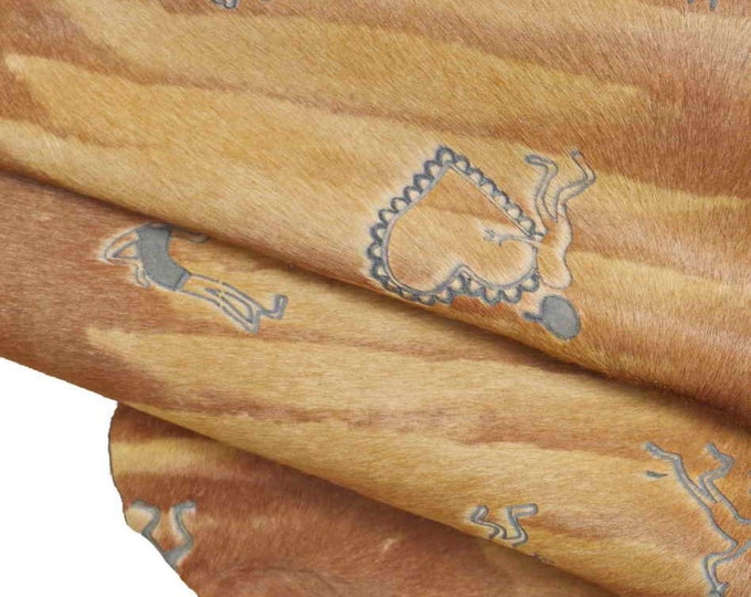 Rare Printed Hair on leather, unique fancy ponyskin  B12868-CV La Garzarara