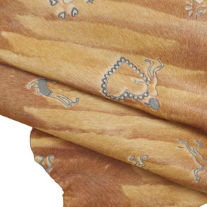 Rare Printed Hair on leather, unique fancy ponyskin  B12868-CV La Garzarara