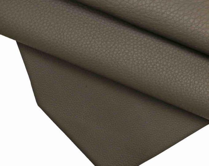 Grey pebble GRAIN printed leather hide, soft MATT cowhide, sporty thick calfskin for crafters B18824-TU La Garzarara