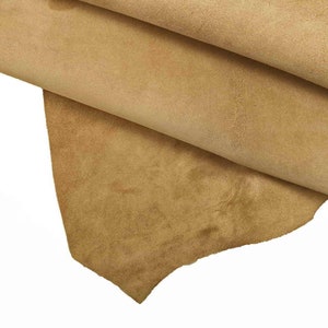 Pelle morbida CAMOSCIO camel, pelle scamosciata di vitellino effetto velour di alta qualita' B12863-TU La Garzarara