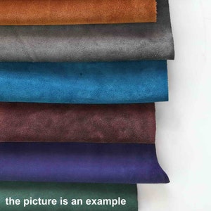 Large Suede  Nubuck Leather Scraps – Assorted Pieces, Dark Winter Tones remnants, Soft & Textured Offcuts Italian Crafting Leather AMZ38