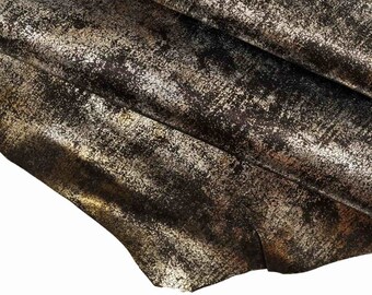 soft black suede with green glitter foil with cloudy effect refined look B11576-MT ST La Garzarara Italian leather shiny