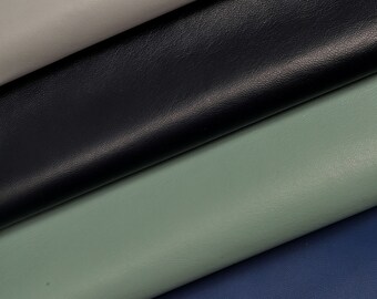 thickness 0.80.9 mm Italian leather size 22x27 inches rather soft skin A6850-TB La Garzarara semi glossy black nappa hide