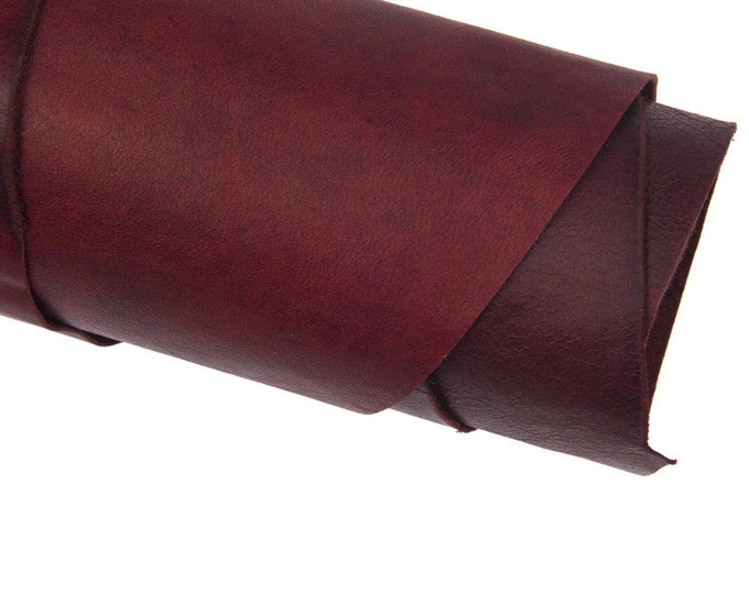 Brick red SPORTY leather skin, oil tanned pull up effect goatskin, soft vintage skin with shades 0.5 - 0.6 mm B16476-VT La Garzarara