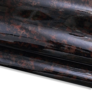 Pellame lucido marrone/bordeaux/nero, vitello verniciato stampa SFUMATA, pelle di lusso per hobbisti   B17906-ST La Garzarara