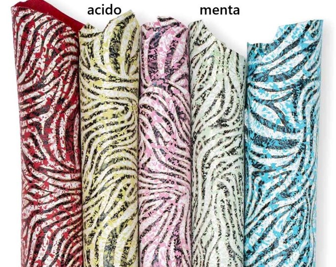 White and black ZEBRA printed leather skins gold on the edges, colorful SPLASH glittered metallic goatskin, soft and bright   B19168-MT(st)