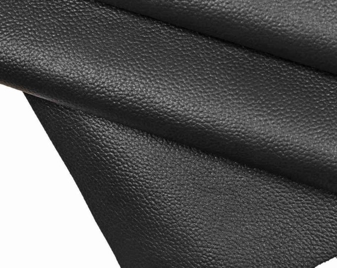 Glossy grained leather hide, dark blue embossed grain cowhide, grainy calf distressed soft italian skin B13893-VT La Garzarara