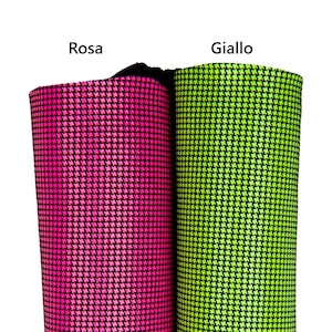 Pellami rosa giallo fluorescente stampa mini PIES de POULE, pelle di capra morbida per hobbisti B17859-ST   La Garzarara