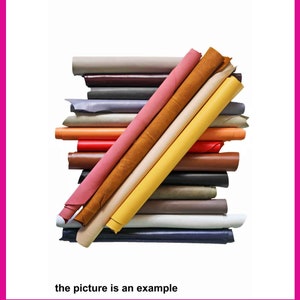 Ritagli pelli TINTA UNITA assortimento casuale pezzi media dimensione, colori e rifinizioni varie  0,500 kg - 0,750 kg - 1 kg - 2 kg  AMZ30