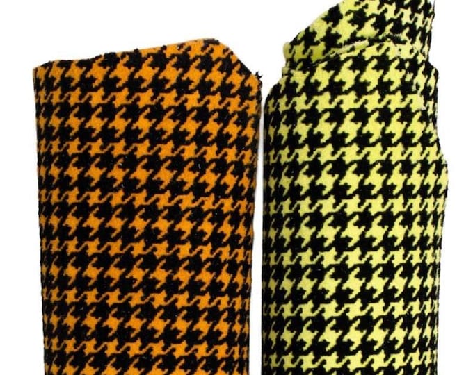 HOUNDSTOOTH textured leather skin, tan and green neon, suede goatskin, soft and matt hides for DIY  B19737-ST La Garzarara
