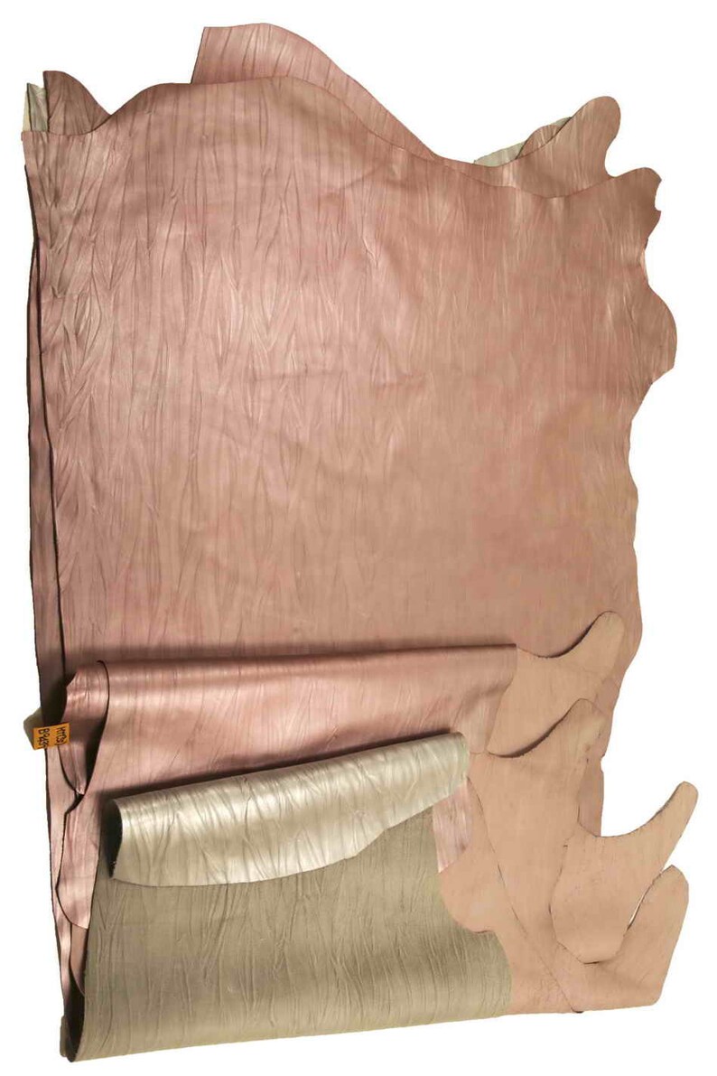 Italian leather La Garzarara soft sporty-refined look laminated calfskins with bark effect print in two colors A9439-MT semigloss ST