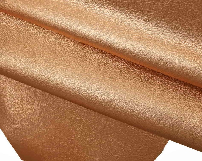COPPER METALLIC leather skin, bright sparkle sheepskin, smooth soft lambskin, 0.8 - 1.0 mm for crafters B18656-MT La Garzarara