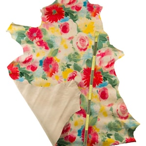 Pelle a FIORI multicolor, capra floreale STROPICCIATA, pellame fiorato lucido morbido B16850-ST La Garzarara