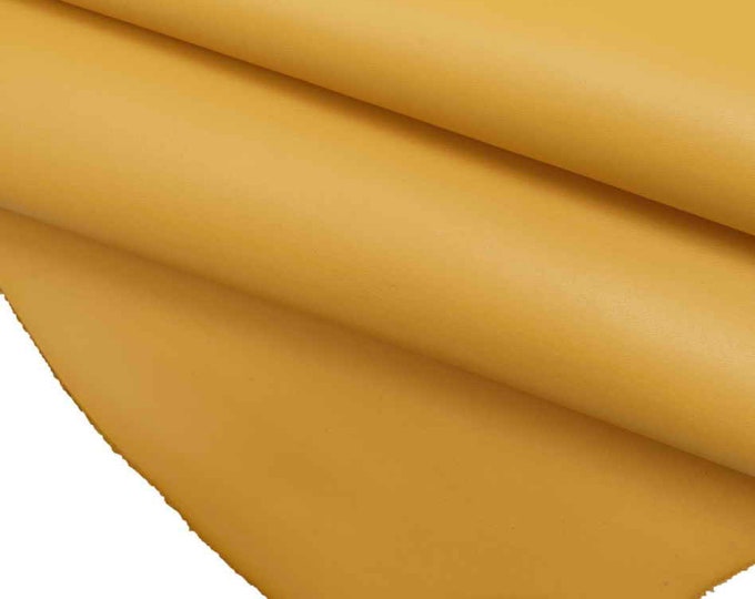 YELLOW SOFT leather hide, smooth cowhide, premium full grain calfskin 1.1 - 1.3 mm, ideal for crafters B13066-TU La Garzarara