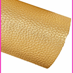 Pellame LAMINATO oro, vitello con stampa grana dollaro, pelle metallizzata stampata morbida, 1.6 - 1.7 mm B16060-MT La Garzarara