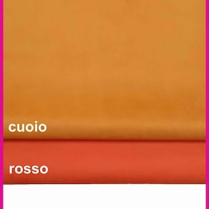 Pellami nabuk rosso arancio cuoio, pelli di vitello effetto scamosciato cerato opaco leggermente stropicciato B13985-TU LaGarzarara