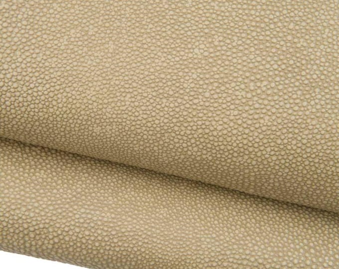 Beige RAY printed leather hide, EMBOSSED matt cowhide, standard temper, 1.2 - 1.3 mm B19347-ST La Garzarara