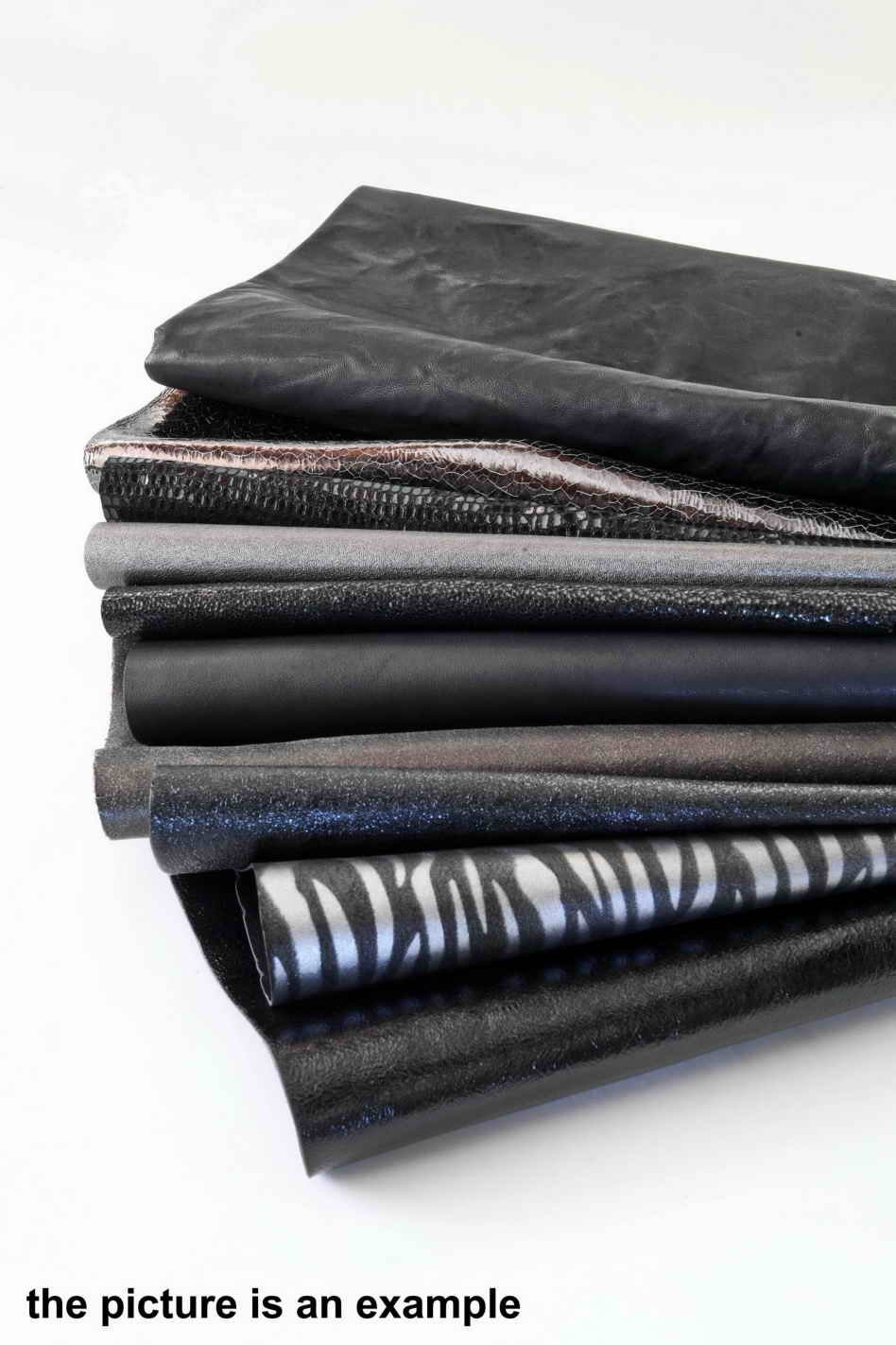 Mix leather scraps - BLUE and GREY - fancy textures, prints and softness  various, 10 or 15 italian