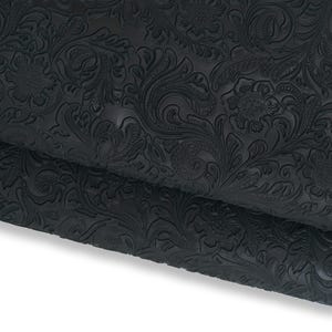 Pelle FLOREALE verde scuro, vitello stampa CHARRO, pellame a fiori semi rigido 1.0 - 1.2 mm  B17234-ST La Garzarara
