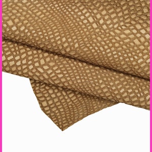 PELLE COCCODRILLO marrone, capra lavata morbida, pellame vintage sportiva stampato cocco B16151-VT La Garzarara