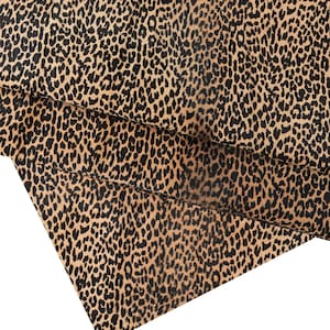 Beige black LEOPARD textured HAIR ON leather hide, animal print on soft pony calfskin  B16577-cv  La Garzarara