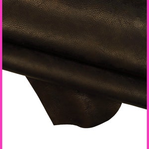 Pelle concia VEGETALE nera con chiaro scuri marrone, agnello sportivo stropicciato nero con sfumature bronzo B16049-VT La Garzarara