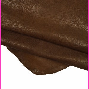 Pellame concia VEGETALE marrone, vitellino vintage leggero effetto stropicciato, pelle morbida lucida sportiva B15598-VT La Garzarara