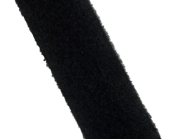 Black leather skin matched to FABRIC, soft shaded HAIRY material for crafters B19131-TB La Garzarara