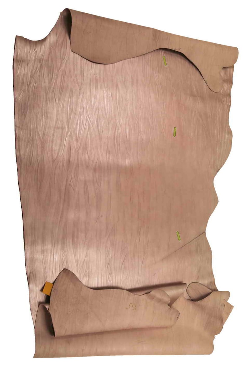 Italian leather La Garzarara soft sporty-refined look laminated calfskins with bark effect print in two colors A9439-MT semigloss ST