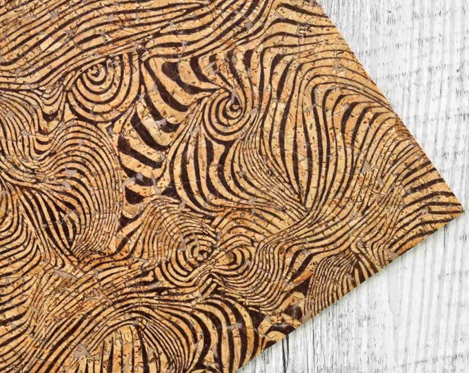 Abstract prink CORK sheets -  textured vegan pieces , abstract print  fabric leather  4 x 6" / 8 x 10" / 12 x 12"  B938  La Garzarara