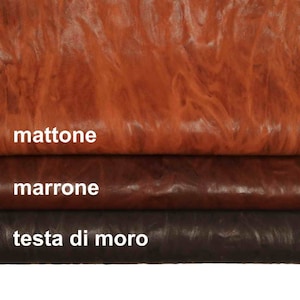 PELLE concia VEGETALE  - Pellami stropicciati tono marrone, pellame nappa montone lavata vintage  sportivo -  B13900-VT La Garzarara