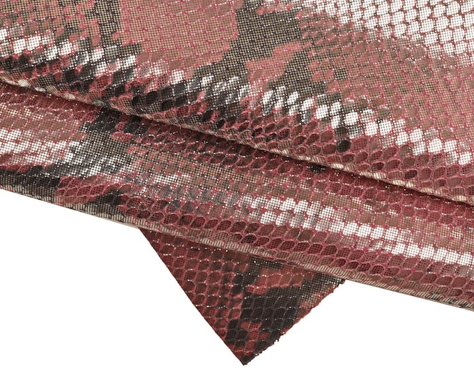 Glossy SNAKE python leather hide, metallic reptile skin multicolor for handbags shoes fashion B14855-MT(ST)