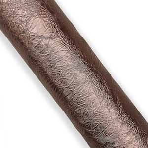 Brown metallic WRINKLED leather hide, soft sparkle goatskin, sporty glossy hide for DIY projects B18106-MT La Garzarara