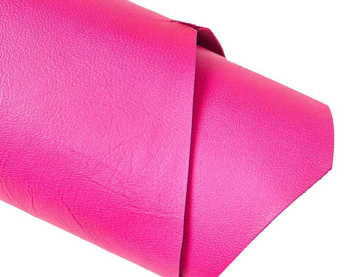 FUCHSIA leather skin, solid color soft nappa lambskin, deep pink smooth sheepskin 0.8 - 1.0 mm B16474-TU   La Garzarara