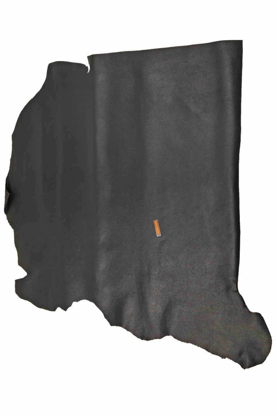 Pebble GRAIN printed leather hide, black embossed cowhide, glossy