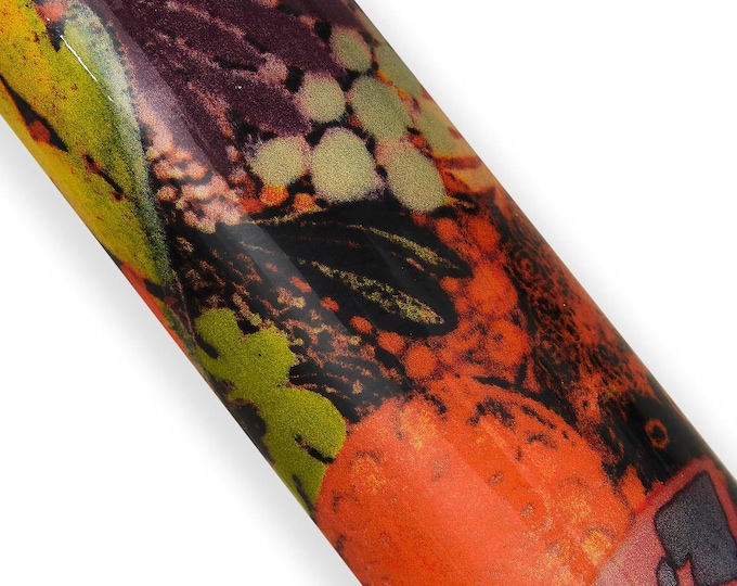 MULTICOLOR FLORAL printed leather skin, flower print on patent goatskin, glossy bright soft hide for diy projects B18059-ST La Garzarara