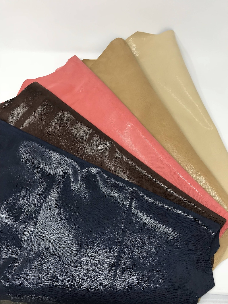 Italian leather suede with glossy little lizard printing in five different colors soft skin A2229-ST La Garzarara