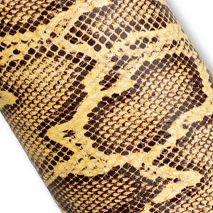 Yellow PYTHON printed leather hide, reptile pattern on LGLOSSY cowhide, animal textured calfskin B19624-ST La Garzarara image 2