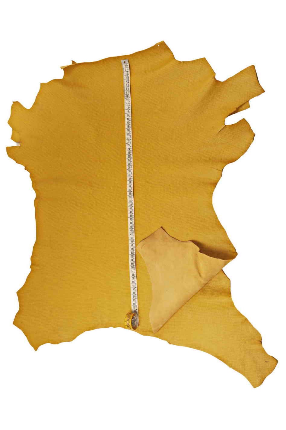 YELLOW SAFFIANO leather skins, mate textured goatskin, soft natural