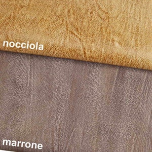 PELLE rustica stropicciata colori marrone e nocciola capra con grana effetto invecchiato opaca morbida B12628-VT La Garzarara