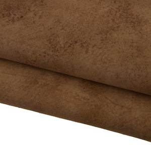 Brown SPORTY suede leather skin, tan aged distressef goatskin, soft vintage hide for hobbyists B17242-VT La Garzarara